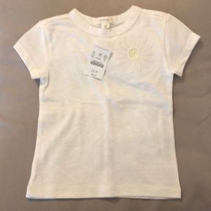 Crew cuts white T-shirt with flower detail size 2